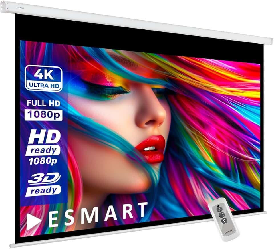 ESMART Economy EXM Motorleinwand, Gesamtbreite 277 cm, Tuch: Weiß