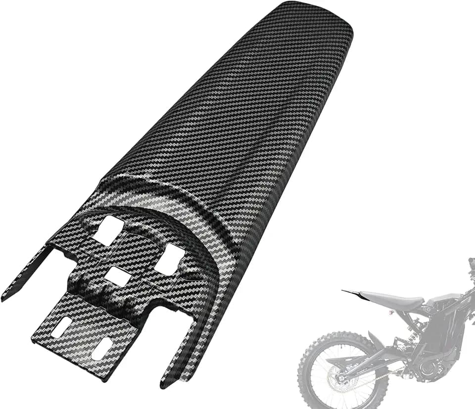Extended Rear Fenders Longer Tail Guard for Surron Light Bee X/S and Segway X160/X260 (Carbon Fiber Pattern)
