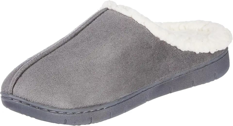 isotoner Women's Indoor/Outdoor Slip-on Microsuede Rory Memory Foam Clog Slippers