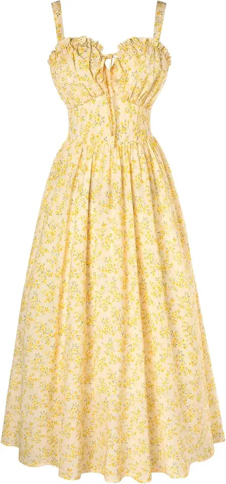 Scarlet Darkness Summer Dresses for Women 2026 Floral Corset Maxi Dress