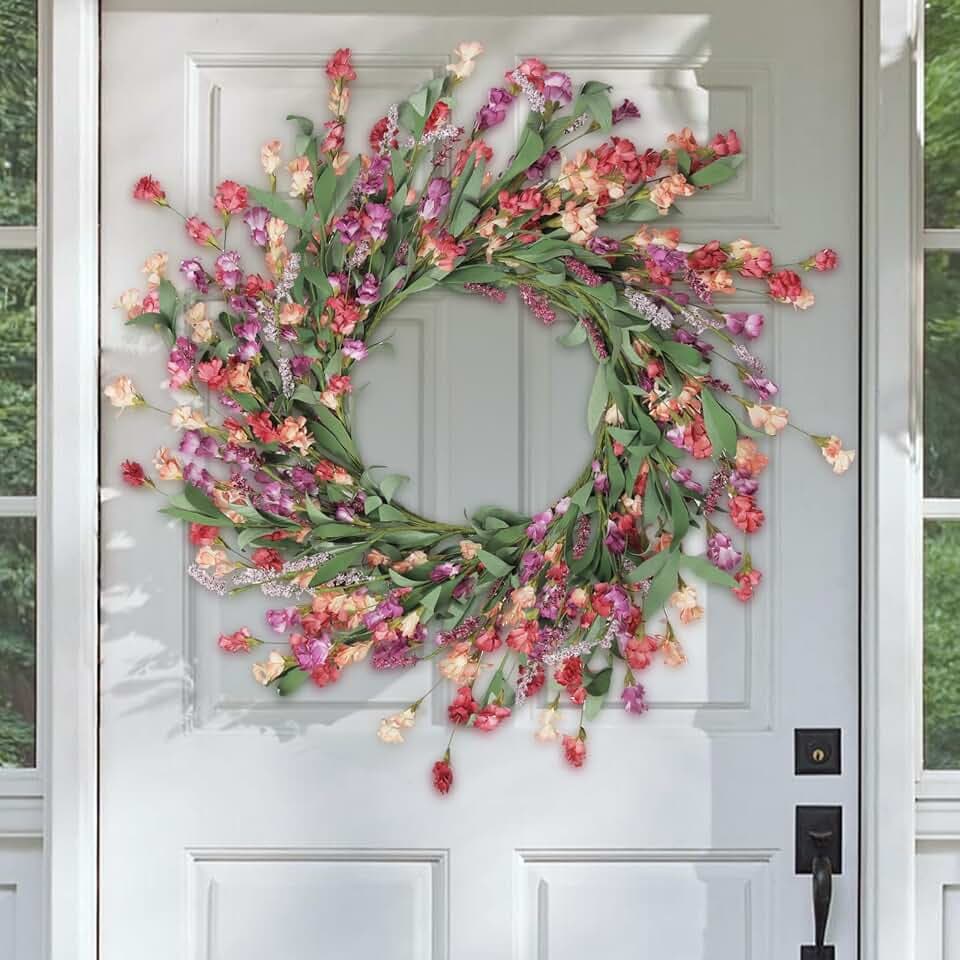 Artgar Front Door Wreath 24 Inch Spring/Summer Wreaths for Front Door