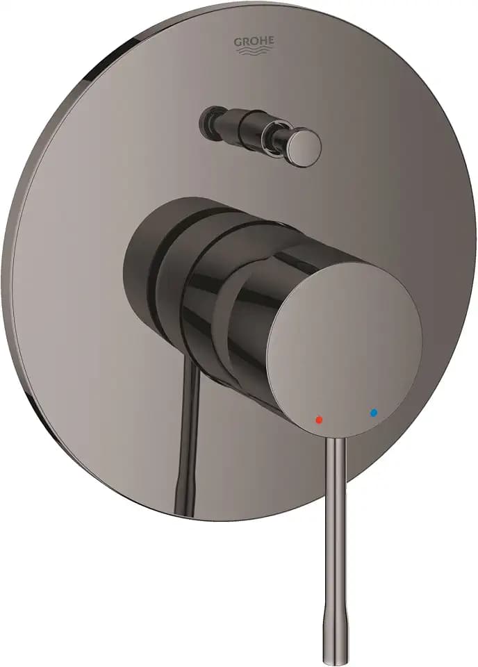 GROHE Essence, Badewannenarmatur für 2 Verbraucher (Wasserhahn für die Badewanne, automatische Umstellung: Wanne/Brause, Einhebel-Mischbatterie mit langlebiger Oberfläche), chrom, 19285A01