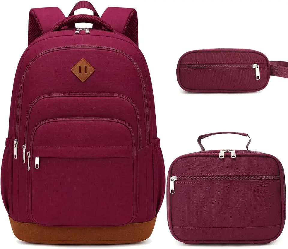 DIGOBAY Shool Backpack for Girls 3PCS Backpacks with Lunch Bag Pencil Case