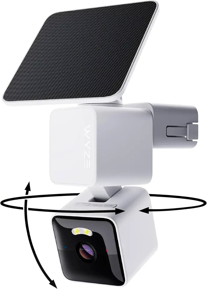 WYZE Solar Cam Pan, 2K Security Cameras Wireless Outdoor, Battery Powered