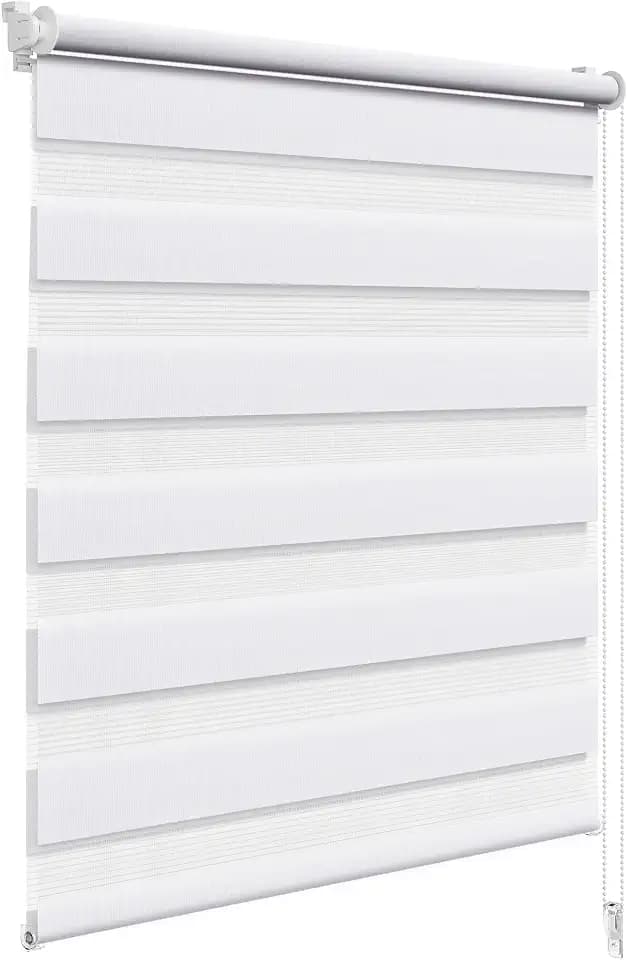 WOLTU Doppelrollo Klemmfix ohne Bohren 60x150 cm, Weiß