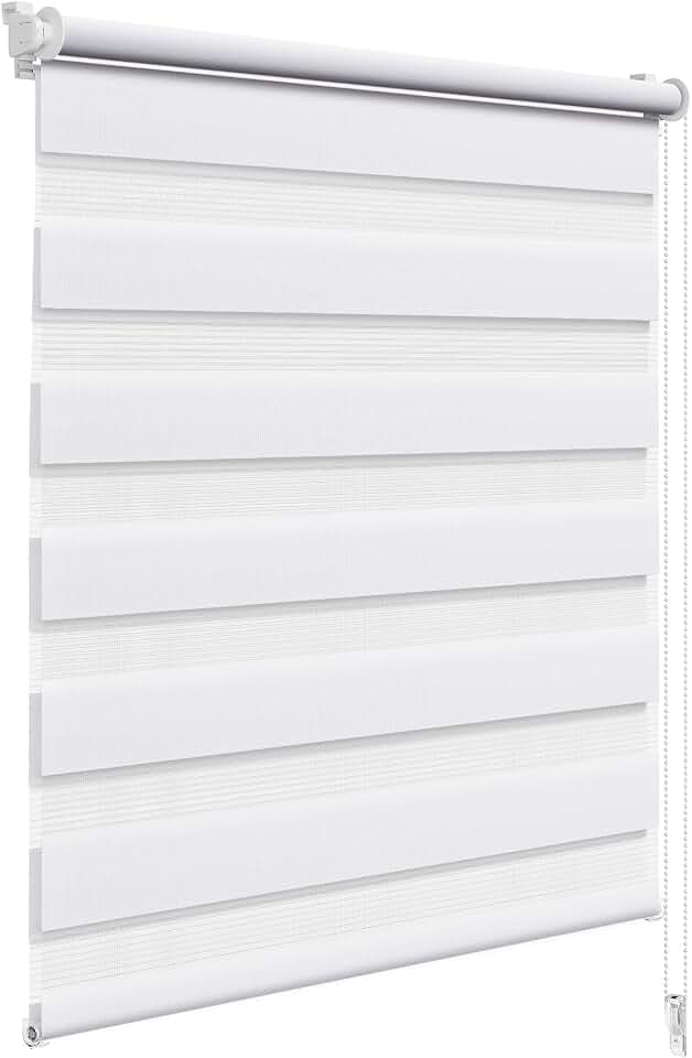 WOLTU Doppelrollo Klemmfix ohne Bohren 105x120 cm, Weiß