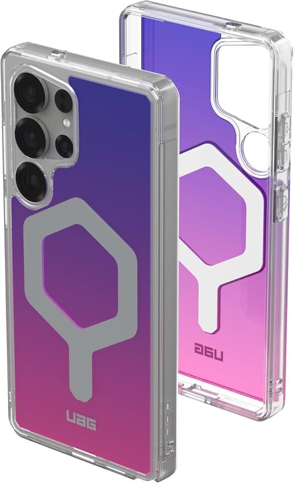 URBAN ARMOR GEAR Plyo Pro Case Samsung Galaxy S25 Ultra Hülle (Offiziell Designed for Samsung Zertifiziert, Magnetring, Wireless Charging kompatibles Cover) lila/pink/Ombre