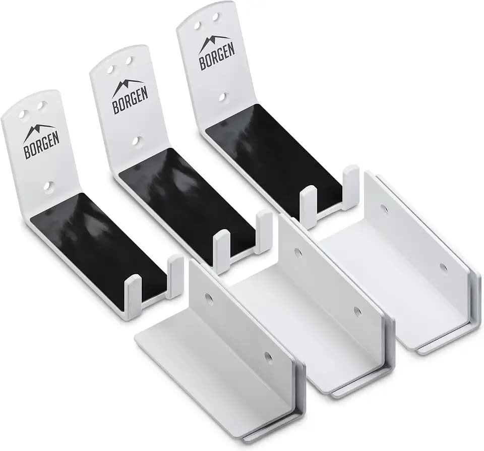 Borgen Wall Mount Pedal Hook for E-Bike & MTB - White - Set of 3