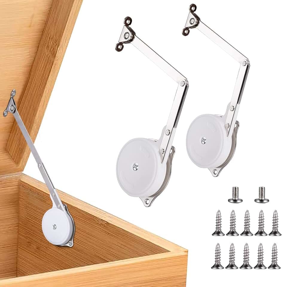 HBL'2 Pack | Toys Box Hinges Soft Close, Lid Support Chest Hinges