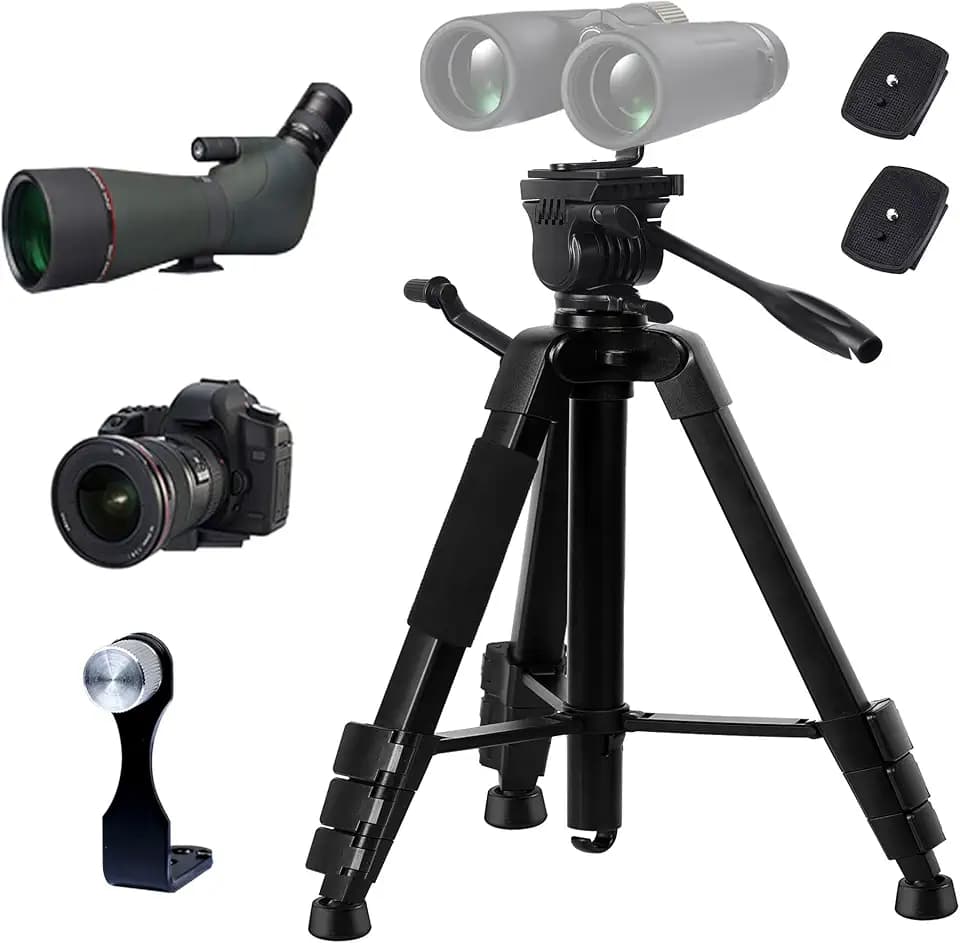 Binocular and Spotting Scope Tripod w/Binoculars Adapter and 2 QR Plates