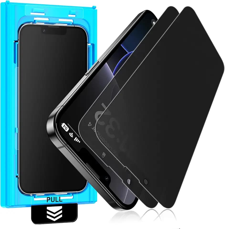 Mothca 2 Pack Matte Privacy Screen Protector for iPhone 17e / 16e / iPhone 14 / iPhone 13/13 Pro 6.1-inch [Auto Fit Box Dust-Free] Anti Spy Anti-Glare Anti-Fingerprint Full Coverage Tempered Glass