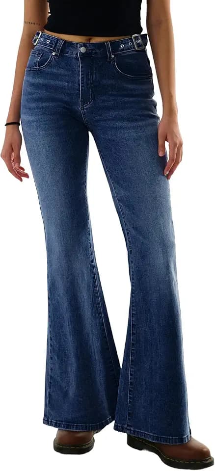 EMMIOL Women's Flare Jeans High Waist Stretch Bootcut Denim Pants