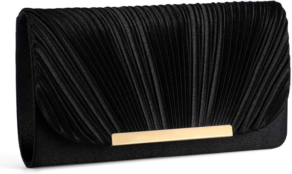 Black Clutch Evening Satin Purse Women's Evening Handbag Formal Clutch Purses for Women Evening Bag