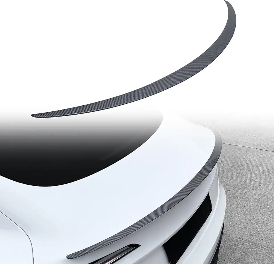 Spoiler Fit for Tesla Model 3 2017-2023, Upgrade ABS Material Rear Spoiler Wing OEM Rear Trunk Lip, Model 3 Accessories, Matte Carbon Fiber