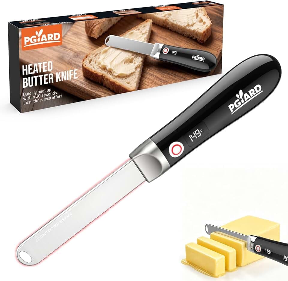 Heated Butter Knife Spreader - Heats up in 10s, Rechargeable, for cheese