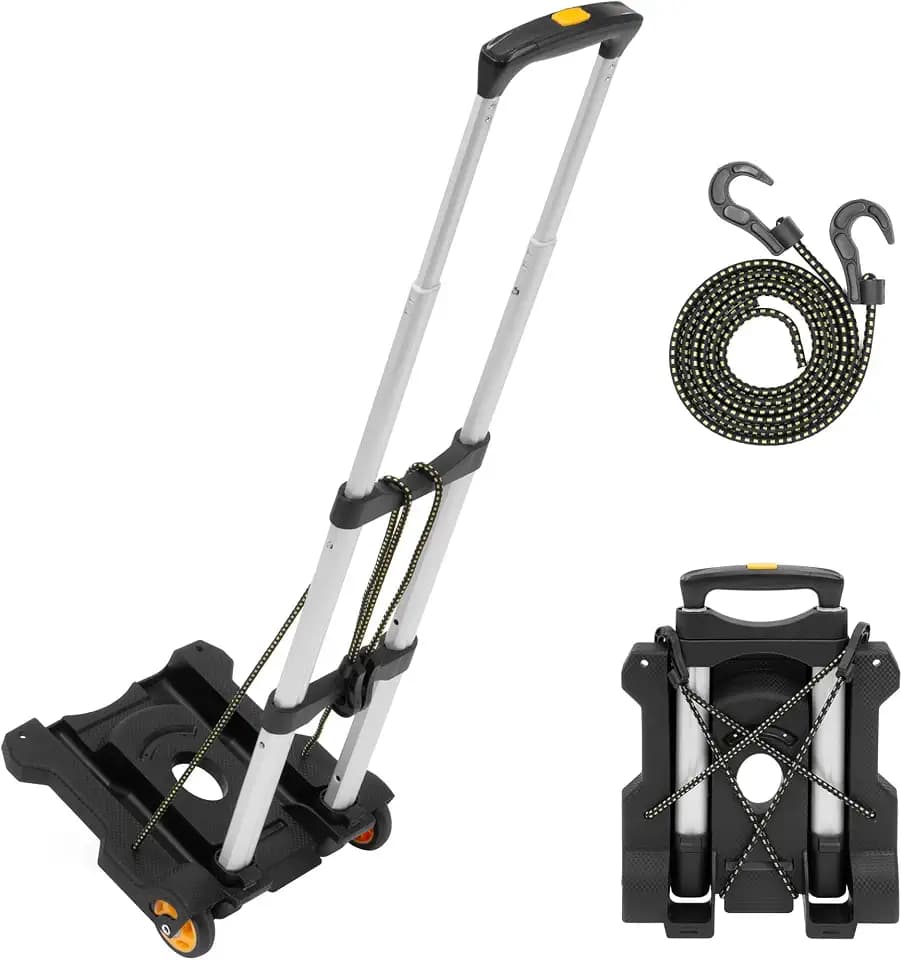 Mount-It! Folding Luggage Cart with Wheels, 77 lbs
