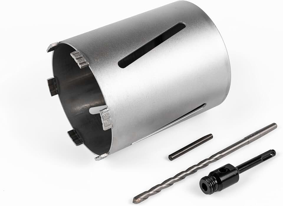 SDS PLUS Diamantbohrkrone M22 mit Spitzgewinde Kernbohrkrone Kernbohrer DM 150 mm L 200 mm für Bohrhammer