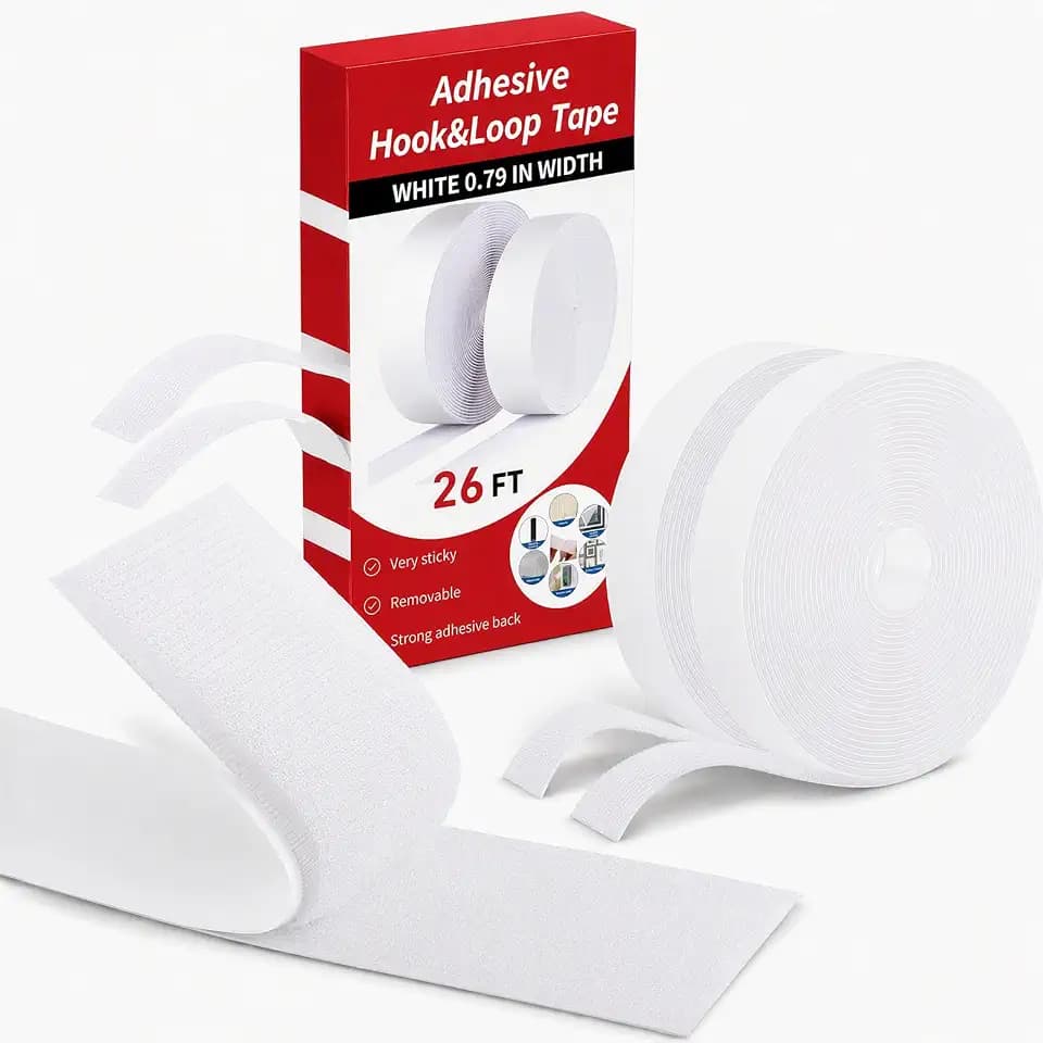 Klettband Selbstklebend Extra Stark 20mm x 8m, Doppelseitiges Klettband