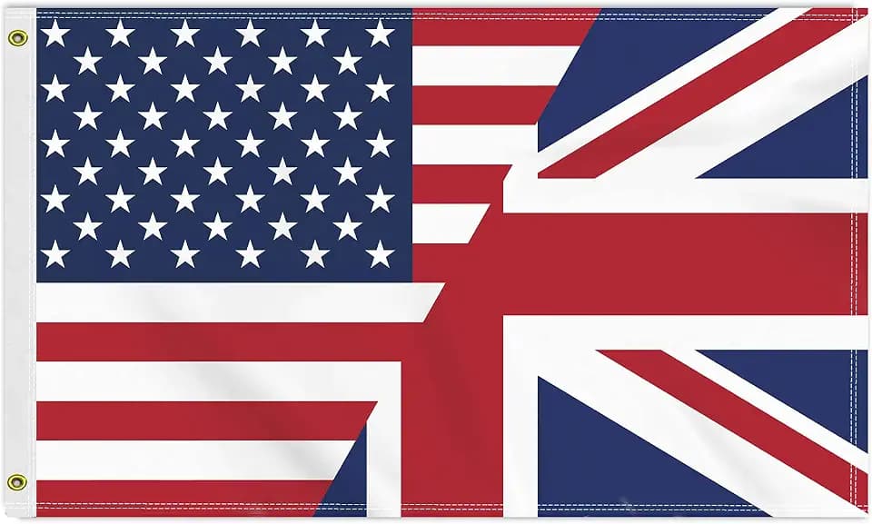 3×5 FT USA British Flag, Large 150D America UK Outdoor Banner,American Great Britain Double Side Printing American Decor For Patio Garden With Brass Gromment
