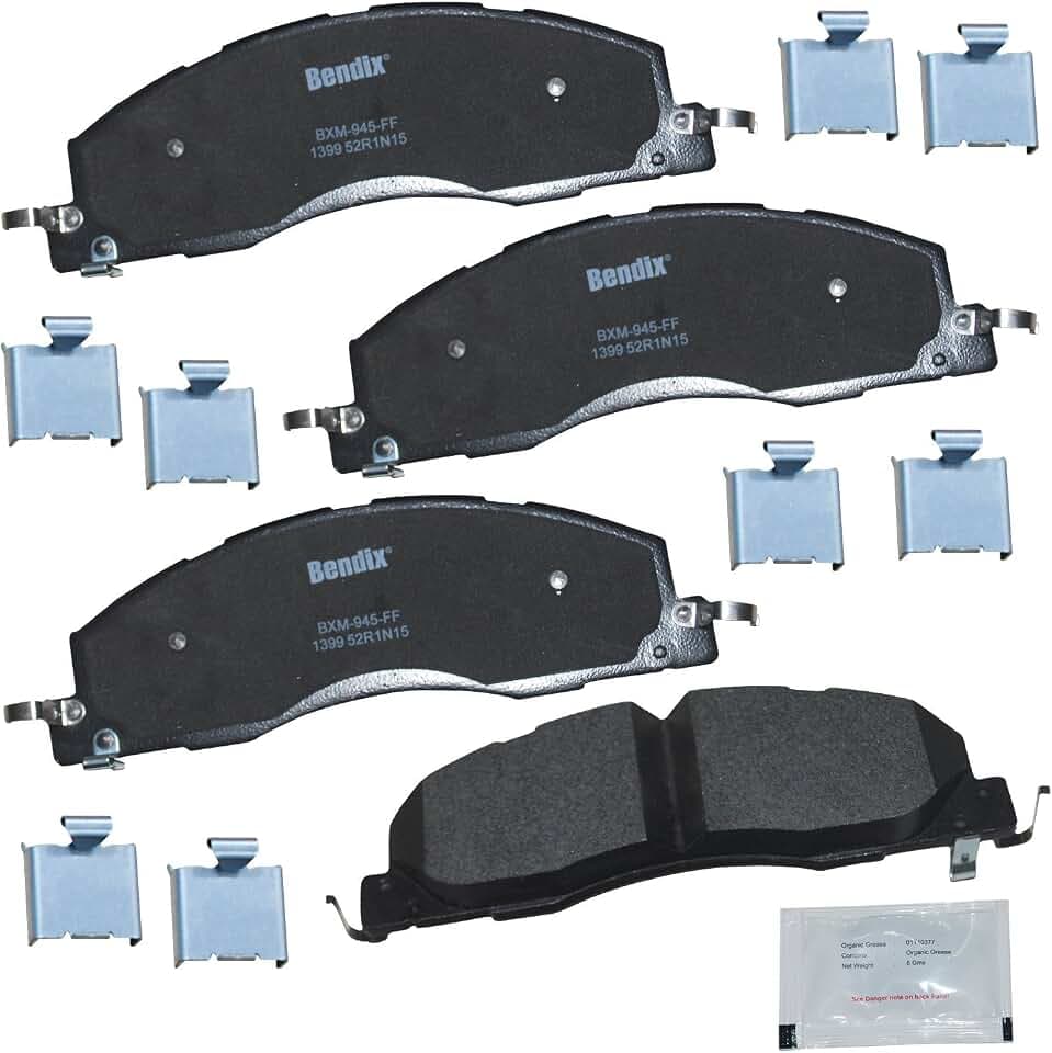 Bendix Priority1 CFM1399 Semi-Metallic Front Brake Pads for Dodge Ram 2500 2010-2009, Ram 3500 2010-2009, Ram 4000 2010-2009, Ram 2500 2018-2011, 3500 2018-2011, 4000 2014-2011