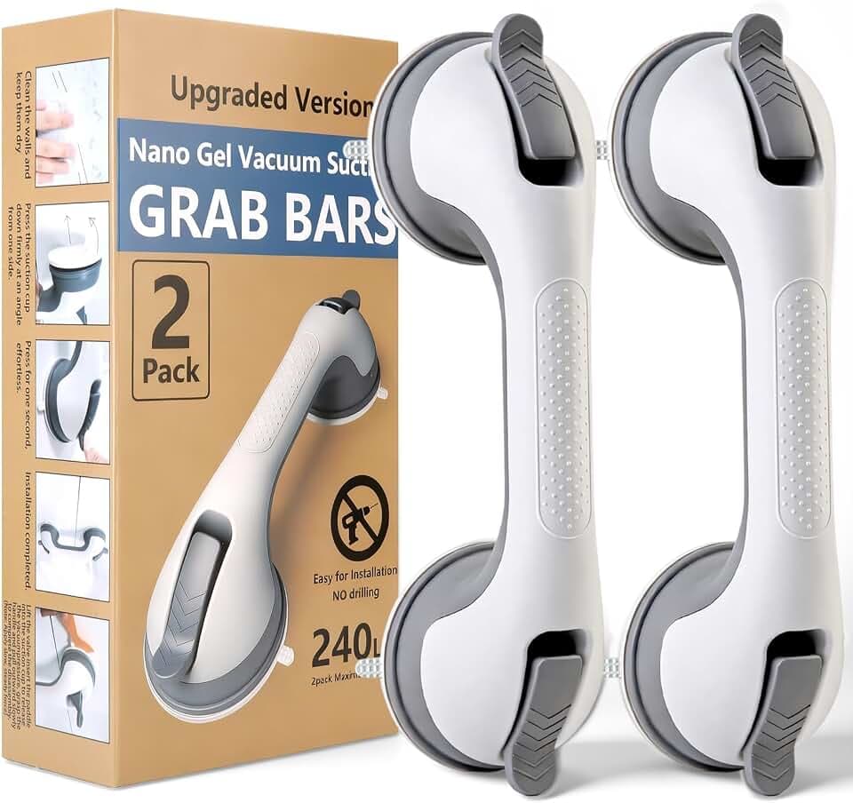 2PK Grab Bars for Shower Handle, Elderly Assistance Products, Grey