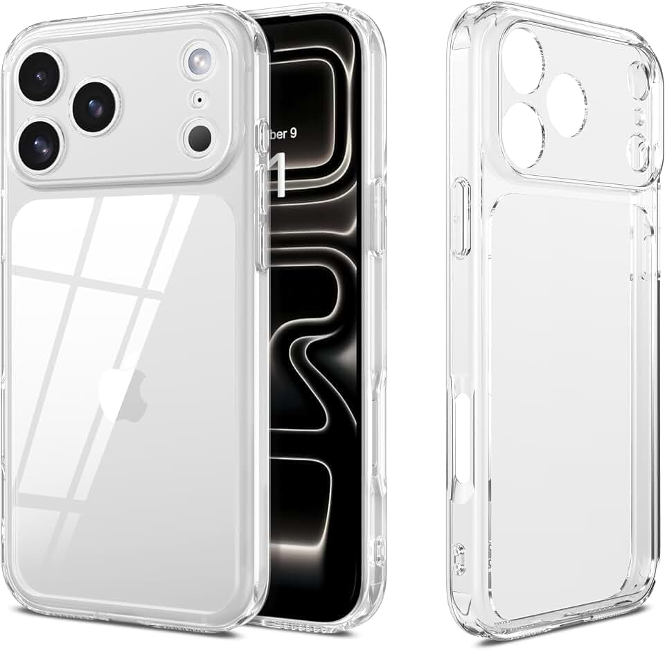 Telaso Clear für iPhone 17 Pro Max Hülle Klar, Handyhülle iPhone 17 Pro Max Case Durchsichtig, Ultra Dünn, Anti-Vergilbung Schutzhülle, Fallschutz & Kameraschutz in Militärqualität, Transparent
