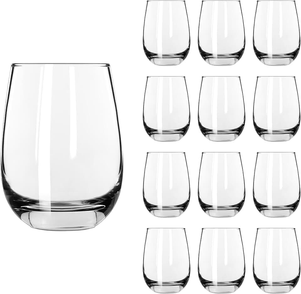 Libbey Weingläser ohne Stiel, 12er Set, 451 ml, klar