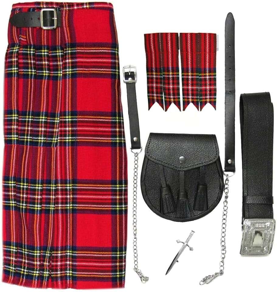 Tartanista - Herren Kilt-Set - 5-teilig - Royal Stewart - Taille (Nabelhöhe): 127cm (50“), Länge: 61cm (24“)