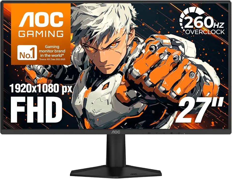 AOC 27" Gaming Monitor FHD 260Hz Overclocked NVIDIA G-SYNC Compati. 27G51Z