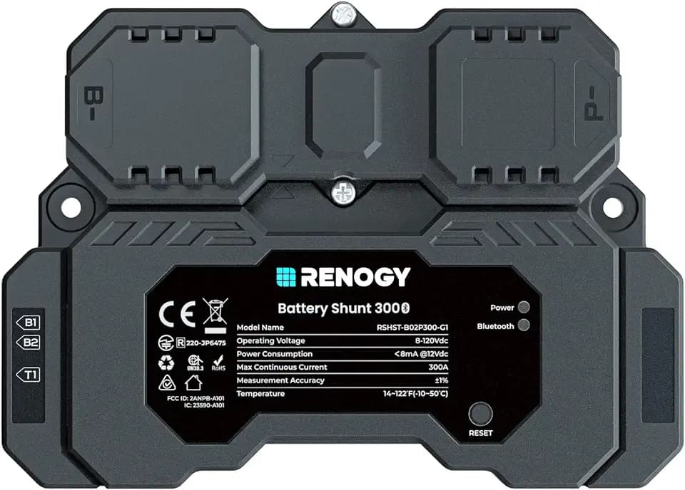 Renogy Battery Shunt 300, Smart Remote Battery Monitoring Via APP