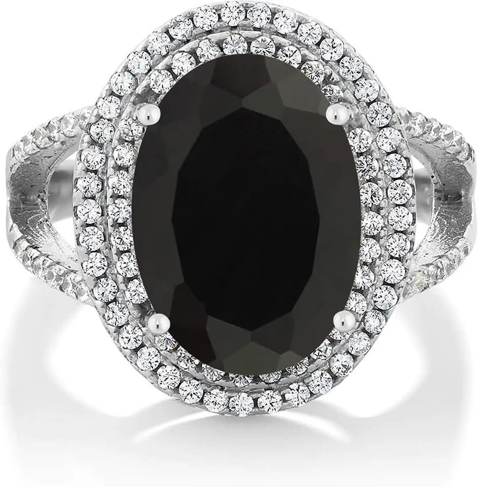 Gem Stone King 5-10 Ct Double Halo Birthstone Ring