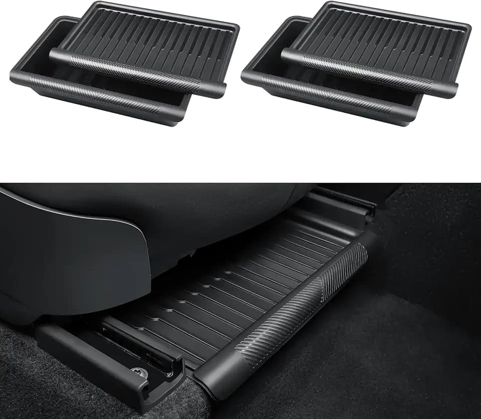 2PCS Under Seat Storage Box with Lids for Tesla Model Y 2020-2025
