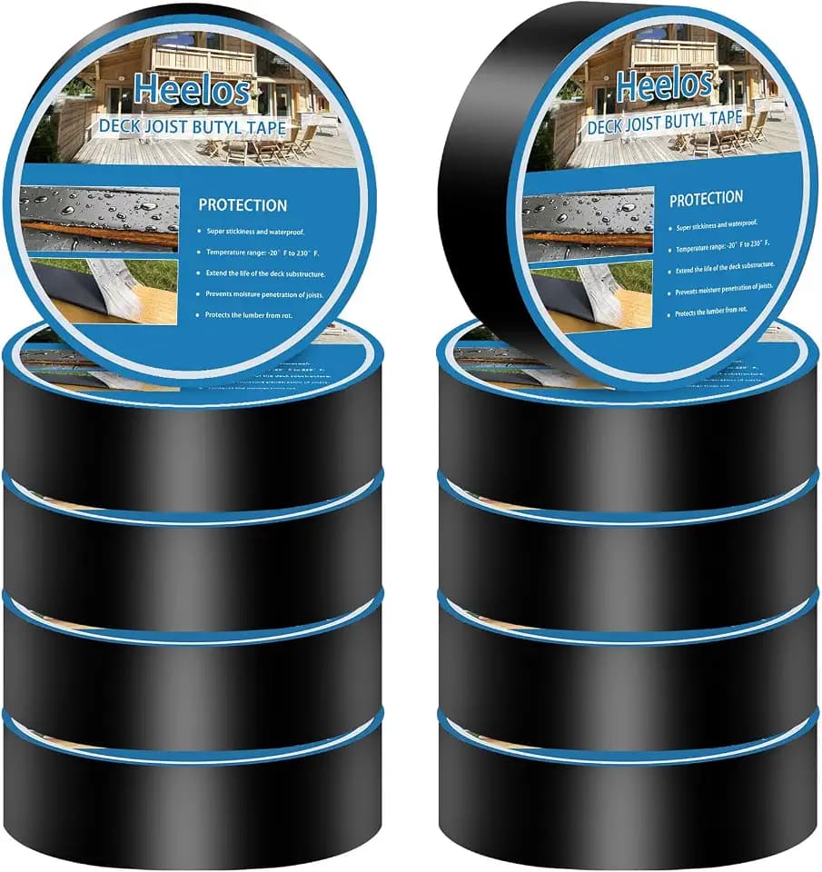 Butyl Joist Tape for Decking, 1-5/8''x 50', 10 Pack - Weatherproof Sealant Tape, Waterproof Self-Adhesive Flashing Tape for Beams and Roof Joists