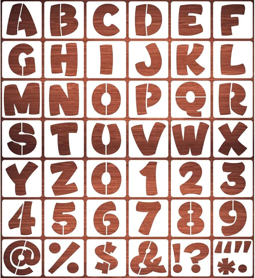 12 Inch Letter Stencils for Painting - 42 Pack Alphabet Letter and Number Stencil Templates with Signs for Painting, Reusable Letters and Numbers Stencils for Chalkboard Wood Signs & Wall Art