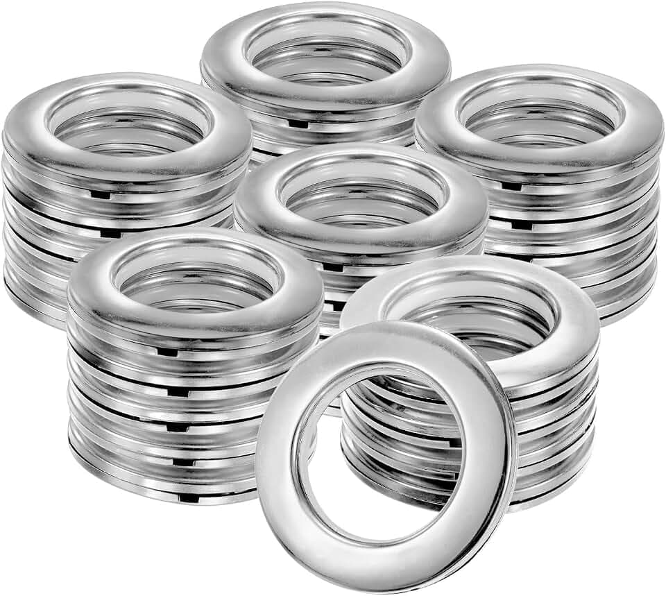 M METERXITY 25er-Pack Vorhangösen 1-9/16" Innendurchmesser Glanz Silber