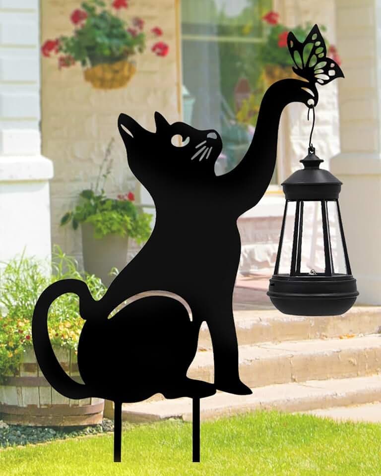 twinbling Solar Black Cat Lights Yard Decorations Outdoor