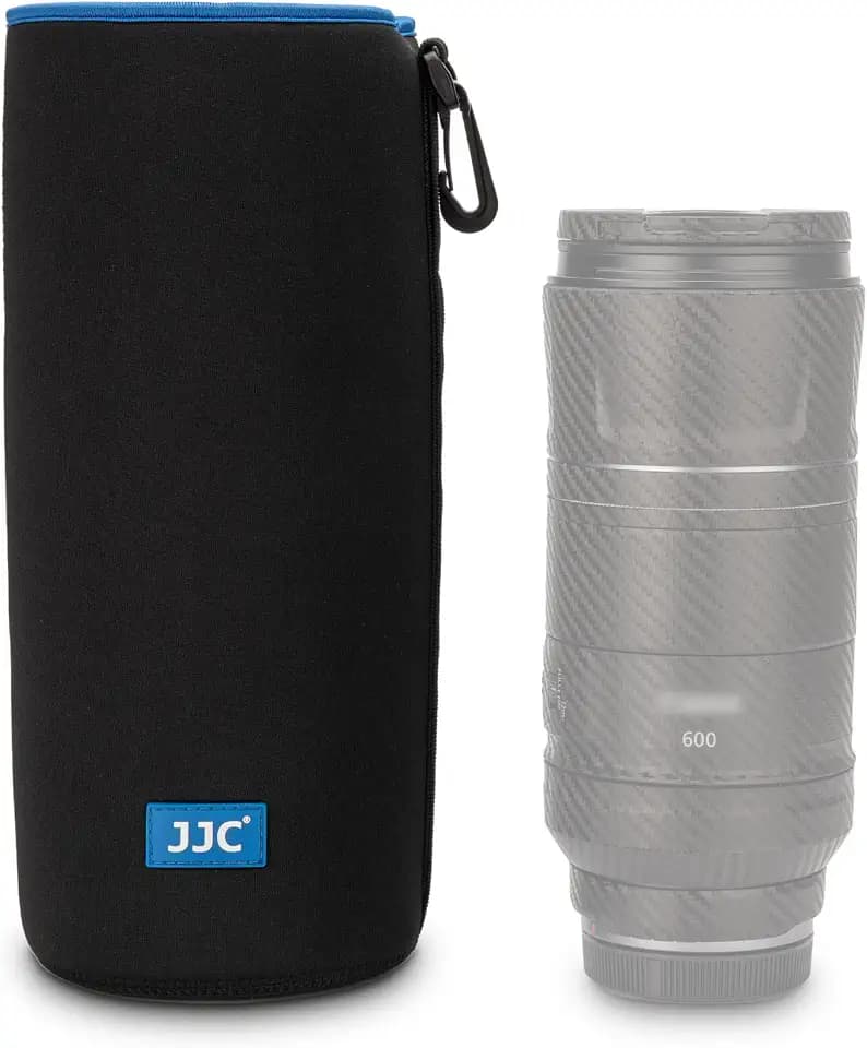 JJC Neoprene Camera Lens Pouch Case, Drawstring Bag for Lens up to 3.9x11"