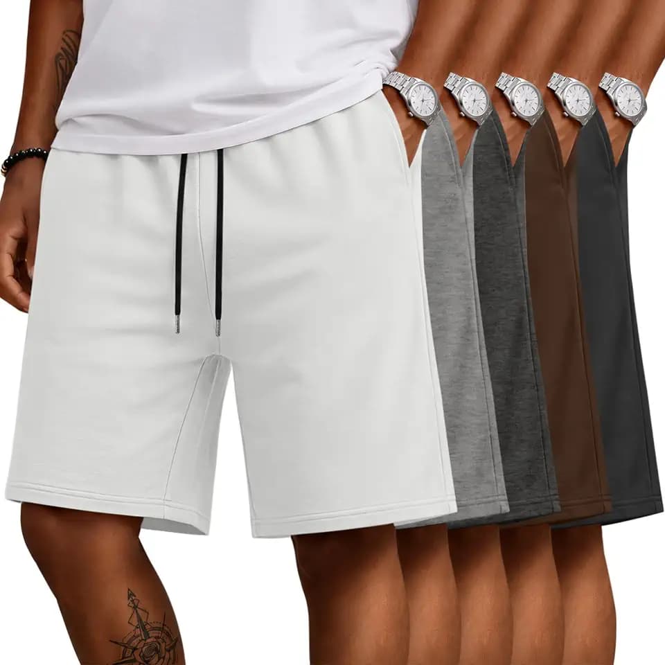 Evervibe 5 Pack Men's Big and Tall Sweat Shorts