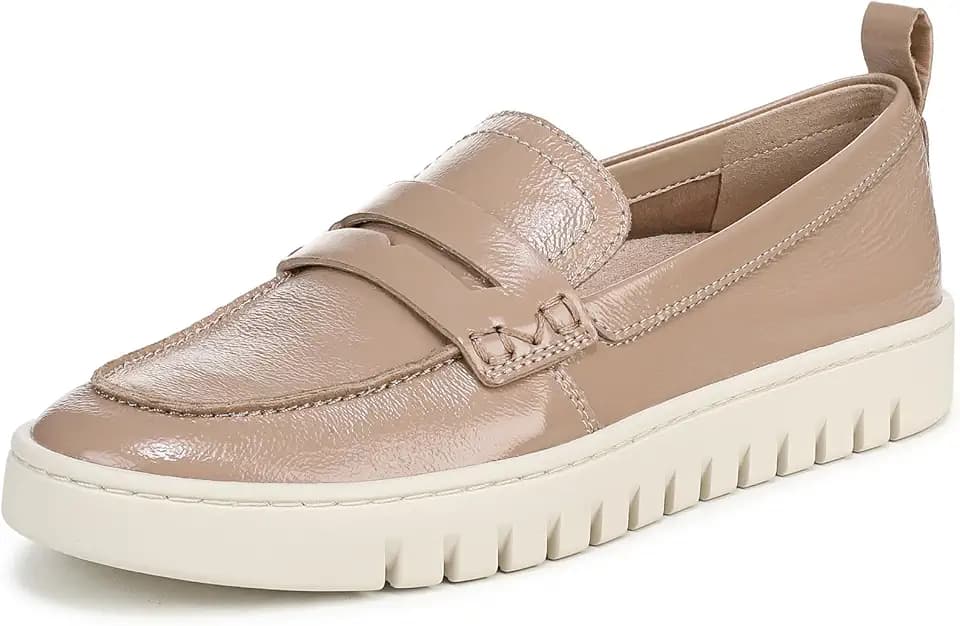 Vionic Women's Uptown Loafer Desert Sand Tumbled Leather 10 W