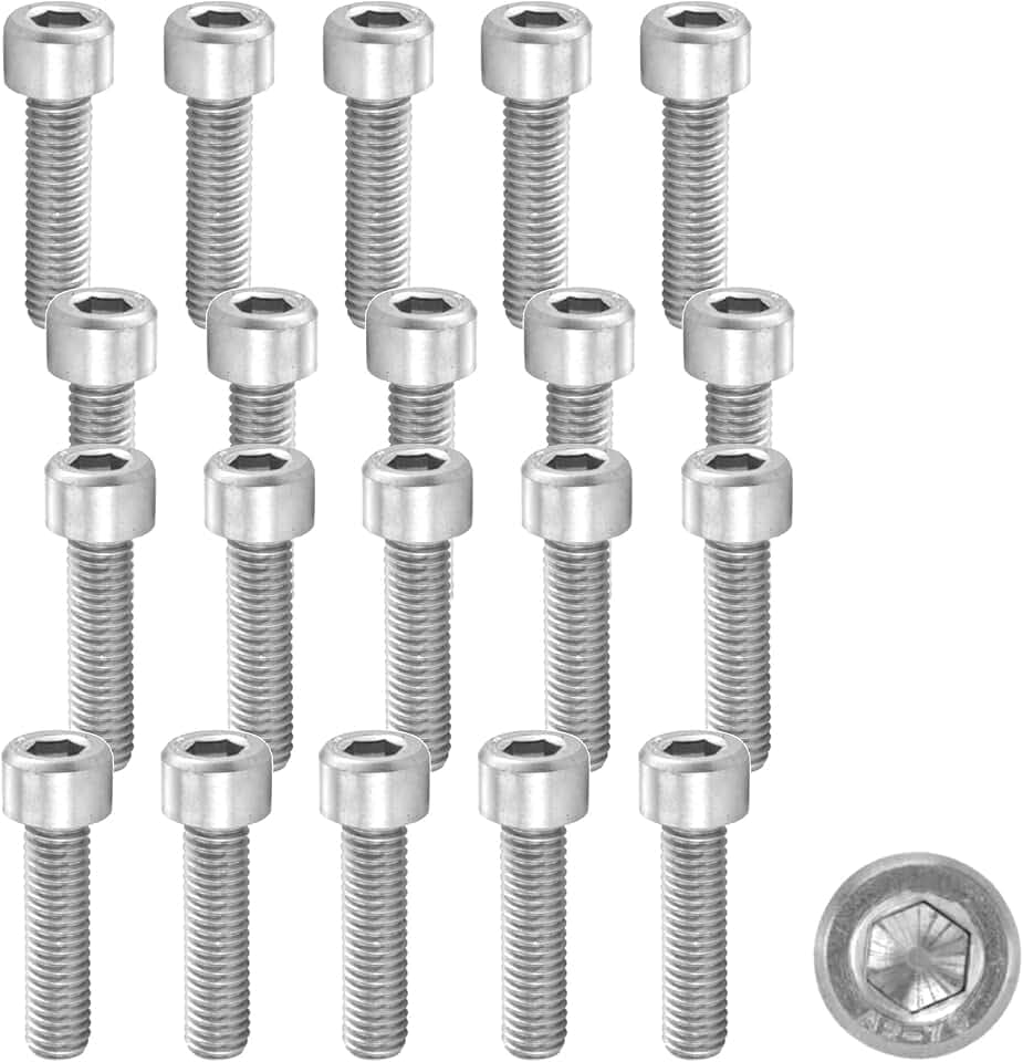 cyclingcolors 20x Zylinderschrauben Edelstahl A2 mit Innensechskant DIN 912 ISO 4762 metrisches Gewinde M6x16mm Gewindelänge 16mm