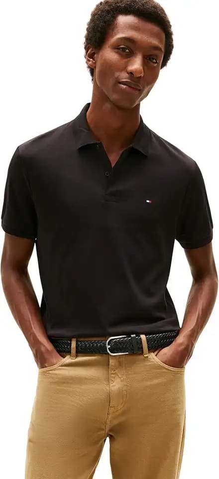 Tommy Hilfiger Herren Liquid Cotton Essential Reg Polomw0mw35585 Essential Reg-Poloshirt aus flüssiger Baumwolle (1er Pack)