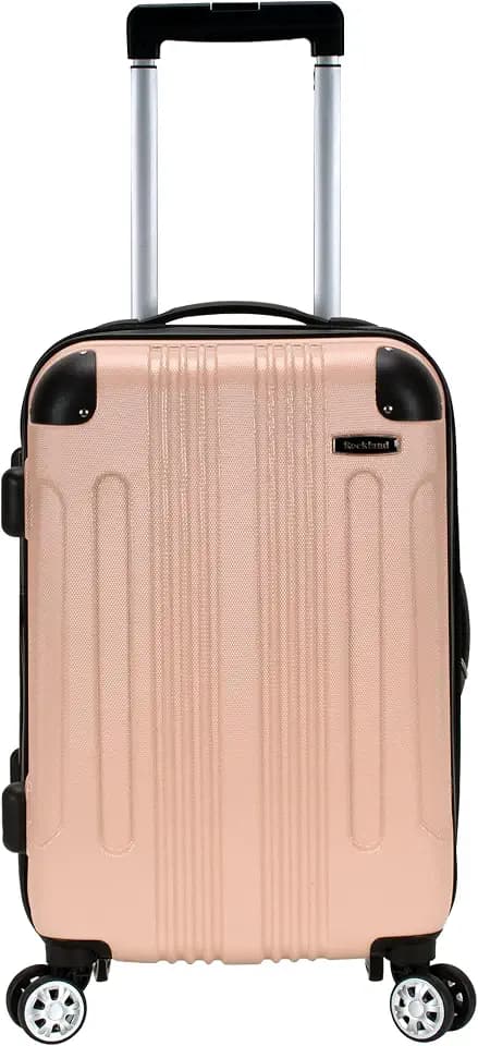 Rockland London Hardside Spinner Wheel Luggage, Champagne, Carry-On 20-Inch, 22"X13. 5"x10" (with wheels)