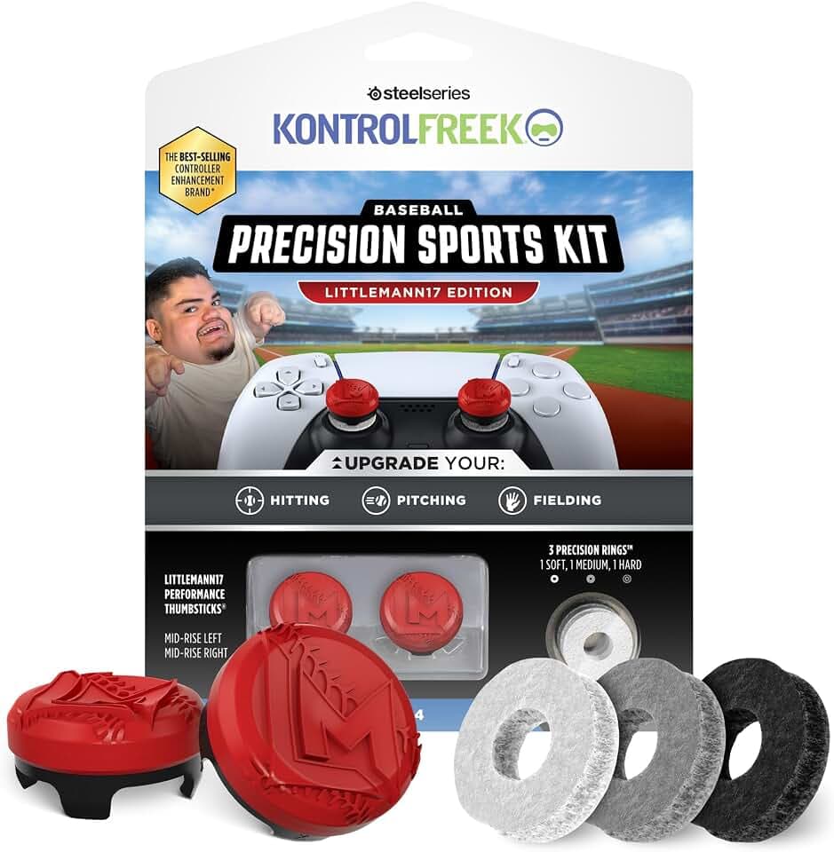 KontrolFreek Precision Sports Baseball Kit – Littlemann17 Edition - for PlayStation 4 (PS4) and PlayStation 5 (PS5) Controller