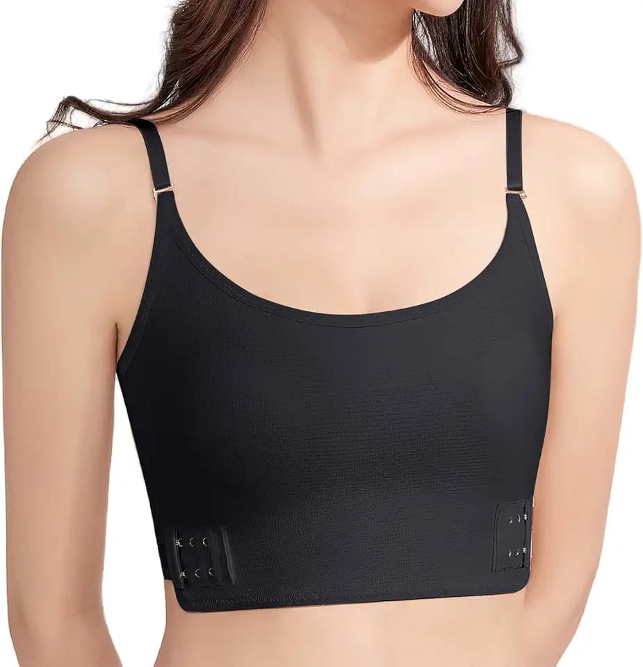 Happy Cherry Hohe Kompression Brust Binder für Frauen Verstellbare Riemen Crisscross Band Korsett Side Hook Croped Weste