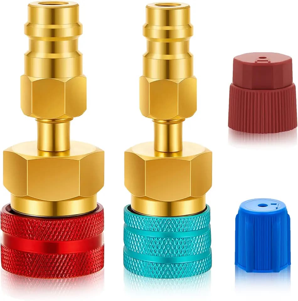Tallew R1234yf to R134a Adapter, Quick Couplers High Low Side for AC