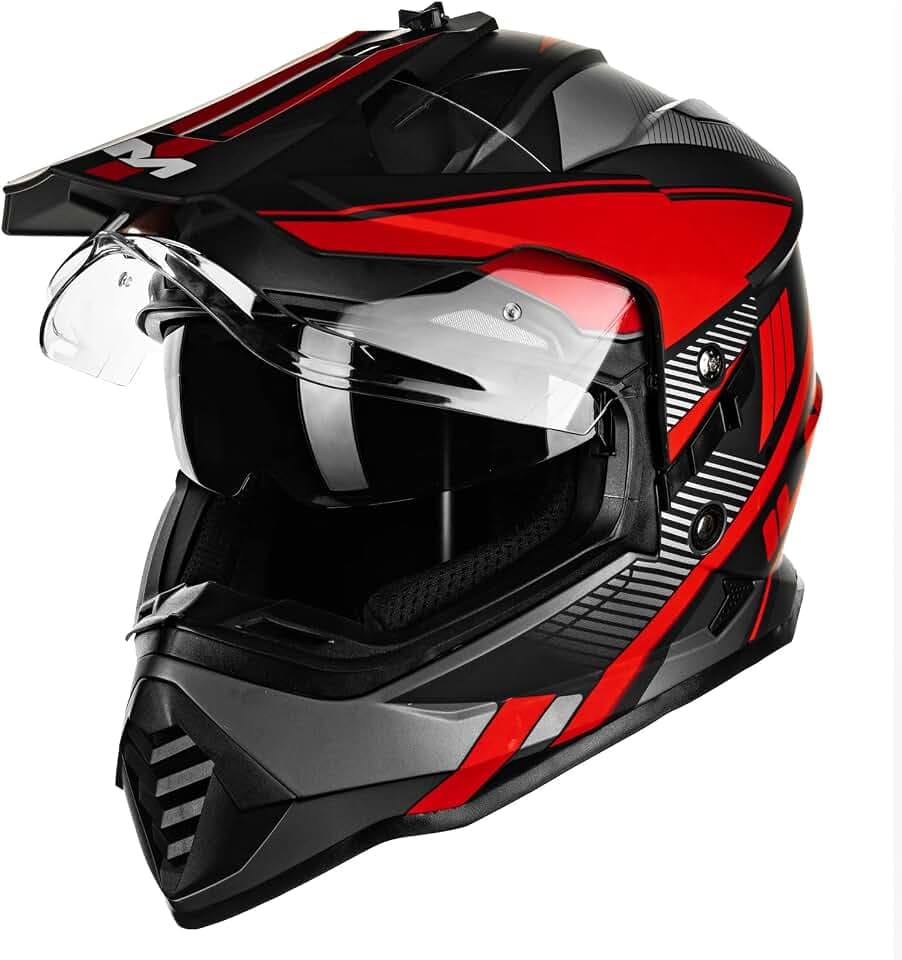 ILM Dual Sport Adventure Motorcycle Helmet with Pinlock Visor WS902
