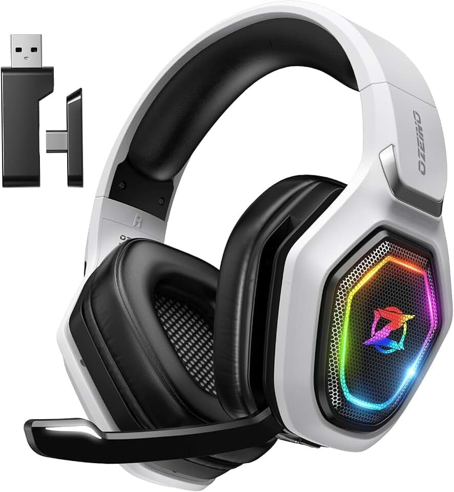 Ozeino Wireless Gaming Headset for PS5, PC, Switch | 2.4GHz + BT- 40H Akku