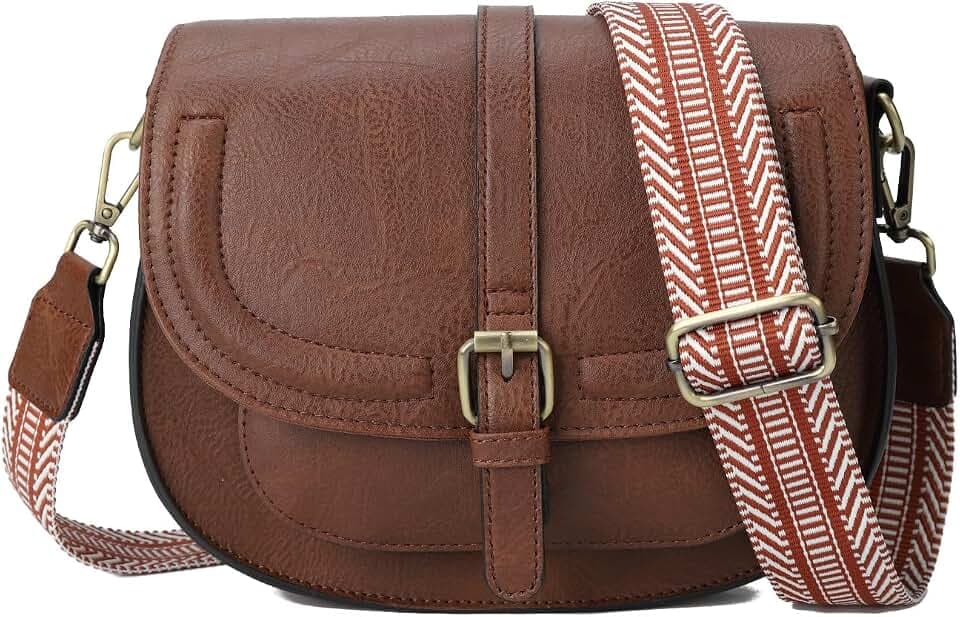 AFKOMST Umhängetasche für Damen Kleiner Beutel und Schultertasche Vintage Sattel Handtaschen Veganes Leder, Small