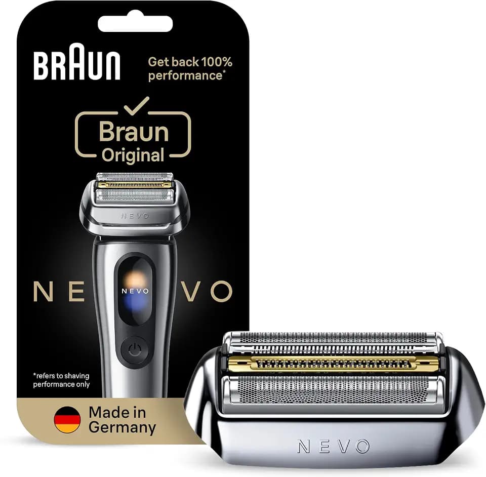 Braun NEVO Elektrorasierer Scherkopf, Silber | Original Ersatzscherkopf, Hol dir 100 Prozent Leistung Zurück, Kompatibel mit NEVO Rasierern