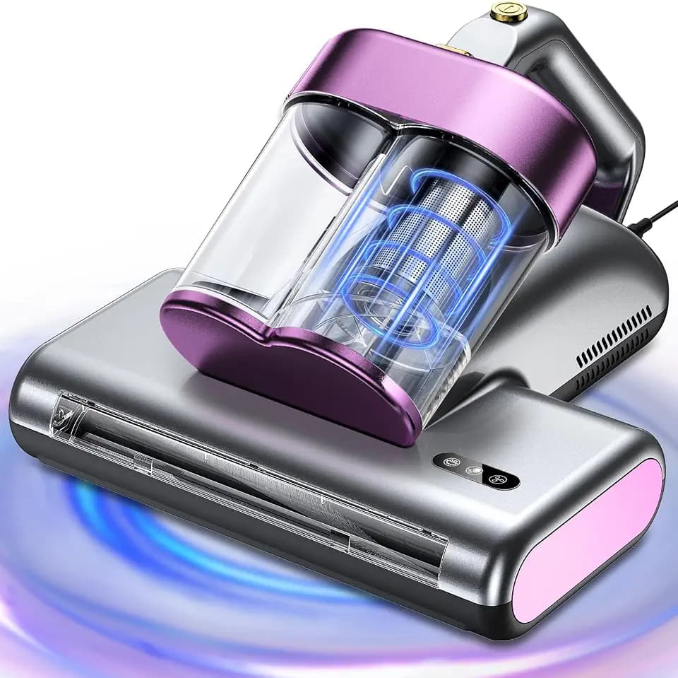 Milbensauger für Matratzen Milbensauger mit UV-Licht Absaugung 500W 16KPA Milbenstaubsauger mit Ultraschall Matratzensauger Entfernt 99,9% Bakterien Allergene und Staub-Milben